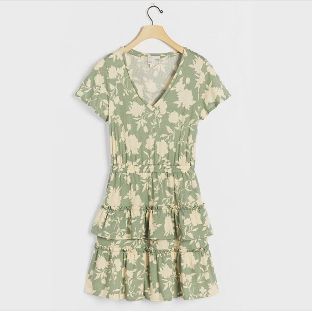 Anthropologie flower print mini dress